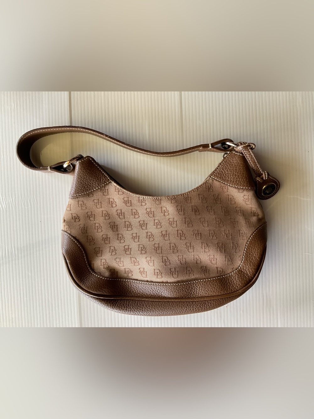Dooney & Bourke Tan Brown Signature Small Hobo Shoulder Bag
